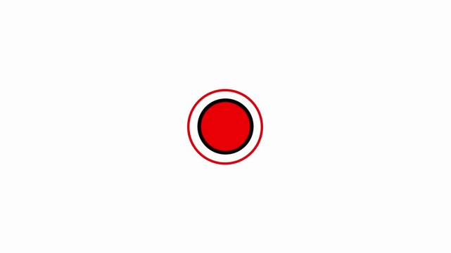Recording sign icon, Red logo camera video recording symbol, rec icon, rec button 4k animation on white background.