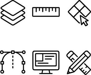 ui ux design tools vector icon set