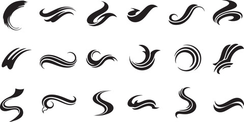 set of black and white icons for design