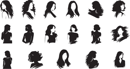 Naklejka premium set of women silhouettes vector