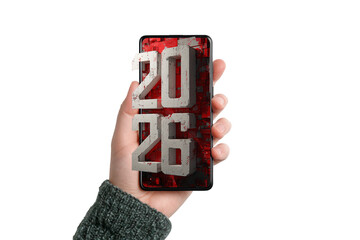 Futuristic 2026 Digital Concept on Smartphone