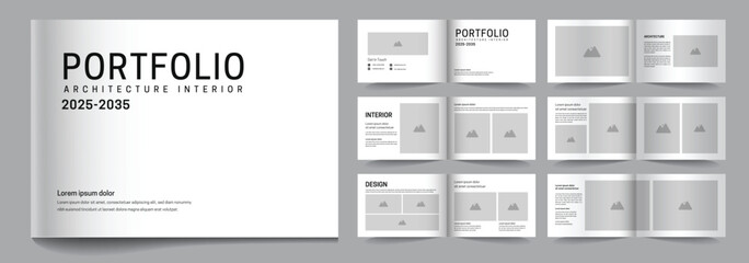 Interior and architecture landscape portfolio template design, catalogue template, interior catalogue,