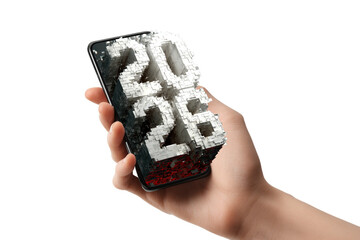 Futuristic 2026 Digital Concept on Smartphone
