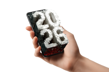 Futuristic 2026 Digital Concept on Smartphone