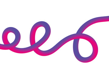 Smooth Gradient Tube Swirls On White Background Abstract Design curve