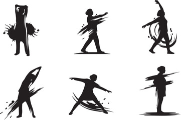 Obraz premium ballet dancers silhouettes vector