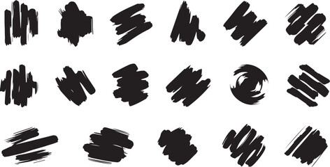 Set Of Black Brush Strokes Brushes Lines