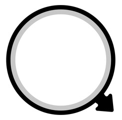 矢印付きのシンプルなモノクロのフローラベルのイラスト