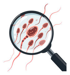 Pink Sperm Cells with Transparent Background, Watercolor Illustration for Educational Design