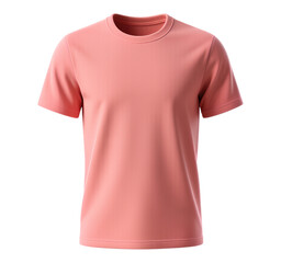 Pink T-Shirt with Short Sleeves on Transparent Background, 3D Realism Design Element