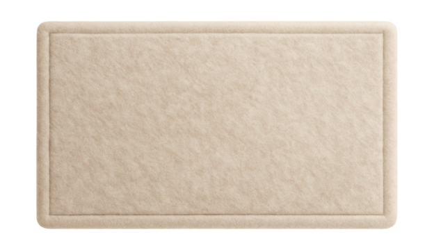 A felt-finish wool bath mat, ideal for a luxurious master bathroom in a spacious home.