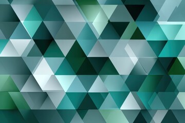 Obraz premium Abstract geometric pattern featuring a vibrant array of teal and green triangles, creating a visually striking composition with depth and texture for modern design applications