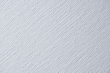 Closeup of White Canvas Fabric Texture with Fine Diagonal Pattern