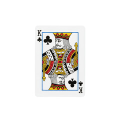 Isolated King of Clubs Playing Card Depicting Royalty in a Game of Chance