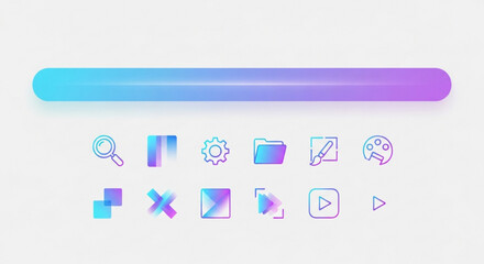 Collection of colorful app icons on, perfect for illustrating mobile applications, software, and digital interfaces