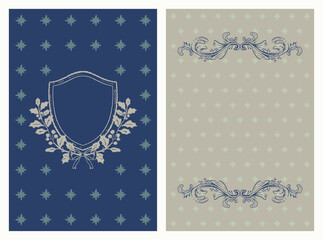 Vintage christmas card design template set