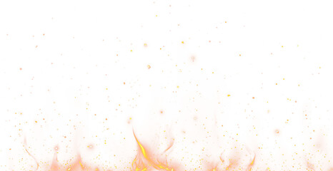 Realistic fire flame with sparks PNG. Burning hot overlay effect.