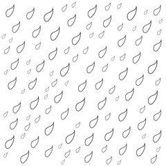 Simple Black Outline Teardrop Shapes Pattern on White Background vector illustration