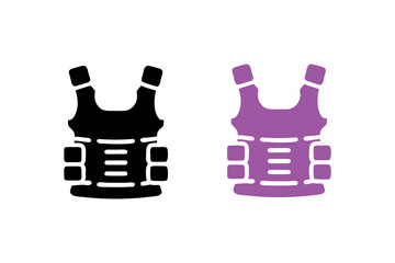 Two body armor vests one black and one pink a striking silhouette