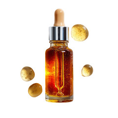 oil and oil dropper on white background 