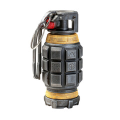 Flashbang stun grenade training model on white background