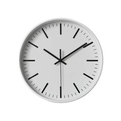 white wall clock isolated on white background