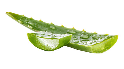 aloe vera leaf on white background