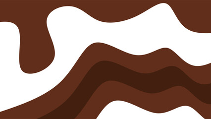 Minimalist wavy and melted chocolate. Background of melted and flowing chocolate liquid.