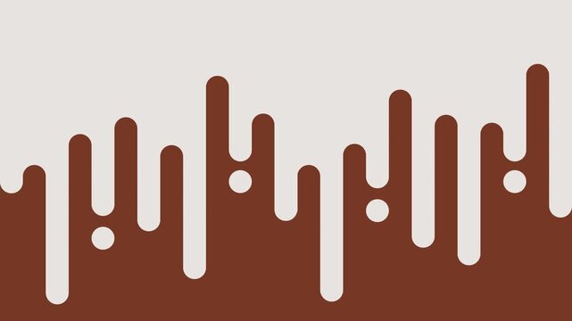 Animated abstract background with drip effect in chocolate color scheme with creamy beige elements