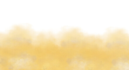Bright Golden Yellow Dust Sand Cloud Overlay Effect on Transparent Background