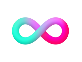 Gradient Infinity Symbol isolated on a transparent background