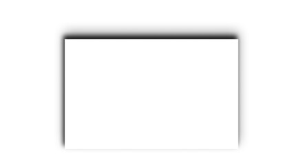 Blank White Rectangular Card or Paper with Soft Drop Shadow Effect

