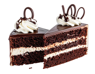 Black Forest Cake with Melted Chocolate Bundle – isolated on transparent background