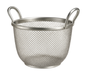 Metal wire basket with handles, perfect for showcasing fruits on a kitchen counter.