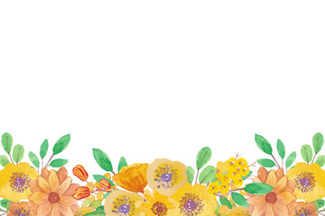 Watercolor flowers background vector for design.