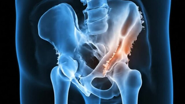Pelvic Bone Injury Overview Anatomy Fractures Pain and Causes with X Ray Visualization Structure and Medical Animation