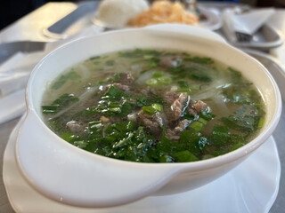 Vietnamese transparent soup with rice noodles