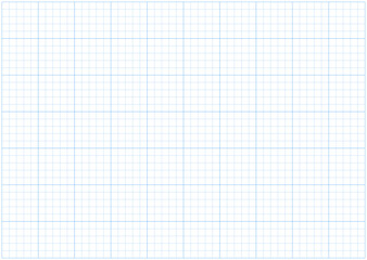 Squared wide blue grid paper sheet. Typography pattern for making notebooks production for school. Notebook blank. Education background.
