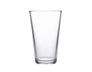 A clear glass tumbler with a simple, elegant design, suitable for various beverages.