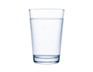 A clear glass filled with water, showcasing its simplicity and transparency.