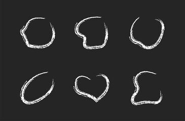 Liquid blob shapes, chalk vector organic irregular random forms, fluid crayon silhouette on blackboard, charcoal simple smooth ink stain by pencil, marker. Highlight for social media stories. design