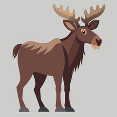 Obraz premium Moose Buck Elk Full Body Vector Illustration