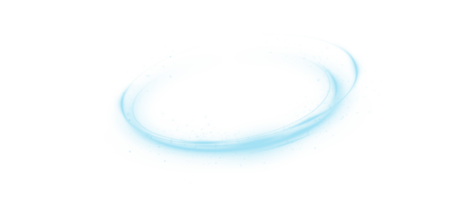 Glowing blue neon circle frame with a magical sparkle and a vibrant LED effect. A futuristic laser swirl ring design for modern banners in a tech-inspired advertising style.