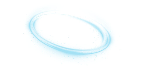 Glow effect.Blue neon ring. Glowing circle.  Round light frame. abstract light lines of movement and speed. light blue ellipse