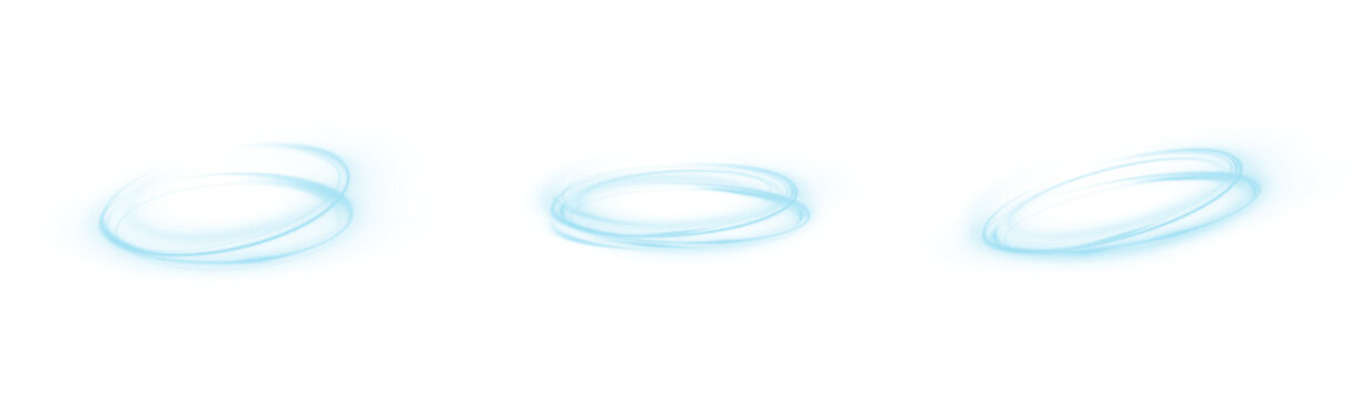 Glow effect.Blue neon ring. Glowing circle.  Round light frame. abstract light lines of movement and speed. light blue ellipse