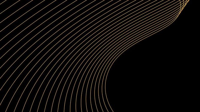 A flowing abstract pattern of horizontal lines in brown and gold, suggesting a technology or data background.