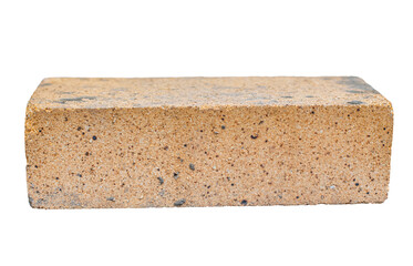 Firebrick isolated on transparent background, close-up of heat-resistant ceramics used for thermal insulation, waterproofing of foundations and construction of buildings exposed to high temperatures