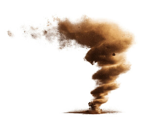 Dust Tornado Swirling Brown Particles isolated on a transparent background 1