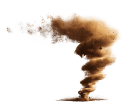 Dust Tornado Swirling Brown Particles isolated on a transparent background 1