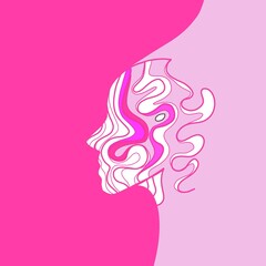 People face silhouette colorful background  
